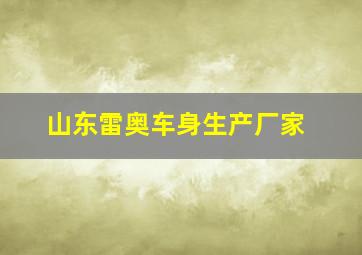 山东雷奥车身生产厂家