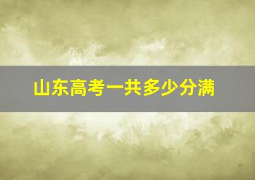 山东高考一共多少分满