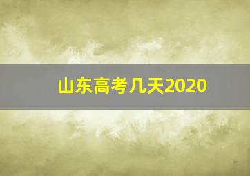 山东高考几天2020