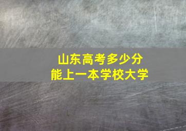 山东高考多少分能上一本学校大学