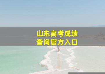 山东高考成绩查询官方入口