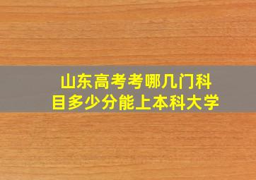 山东高考考哪几门科目多少分能上本科大学