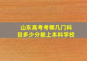 山东高考考哪几门科目多少分能上本科学校