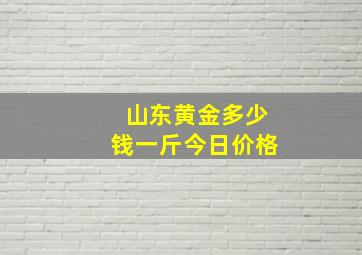 山东黄金多少钱一斤今日价格