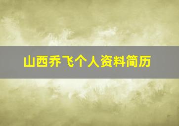 山西乔飞个人资料简历