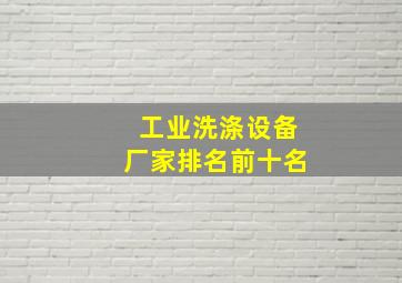 工业洗涤设备厂家排名前十名