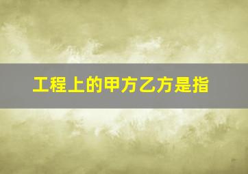 工程上的甲方乙方是指