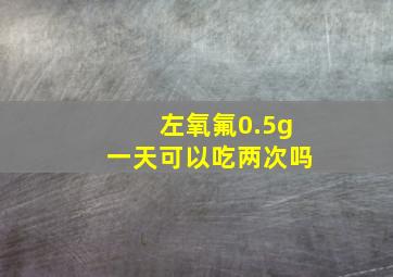 左氧氟0.5g一天可以吃两次吗