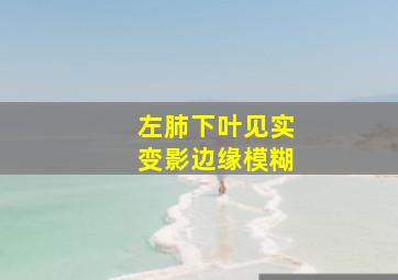 左肺下叶见实变影边缘模糊