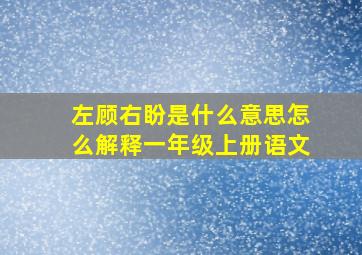 左顾右盼是什么意思怎么解释一年级上册语文