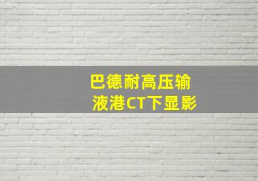 巴德耐高压输液港CT下显影