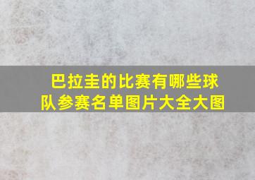 巴拉圭的比赛有哪些球队参赛名单图片大全大图