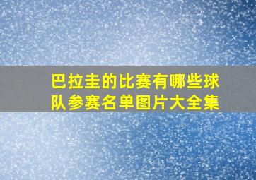 巴拉圭的比赛有哪些球队参赛名单图片大全集