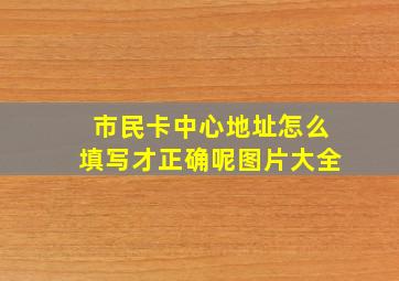 市民卡中心地址怎么填写才正确呢图片大全