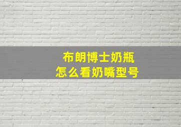 布朗博士奶瓶怎么看奶嘴型号