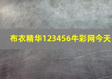 布衣精华123456牛彩网今天