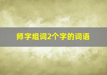 师字组词2个字的词语