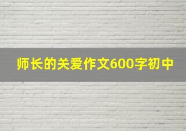 师长的关爱作文600字初中