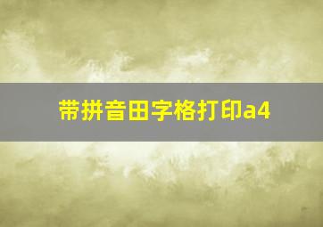 带拼音田字格打印a4