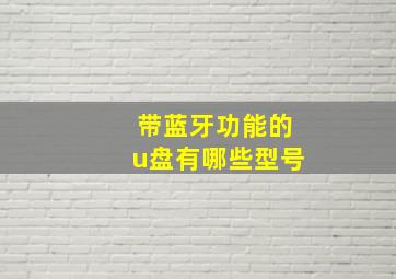 带蓝牙功能的u盘有哪些型号