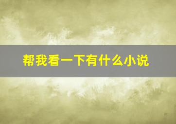 帮我看一下有什么小说