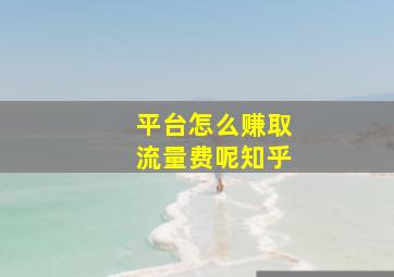 平台怎么赚取流量费呢知乎