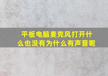 平板电脑麦克风打开什么也没有为什么有声音呢