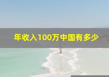 年收入100万中国有多少