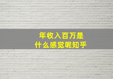 年收入百万是什么感觉呢知乎