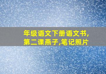 年级语文下册语文书,第二课燕子,笔记照片