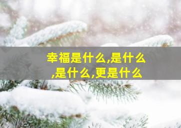 幸福是什么,是什么,是什么,更是什么