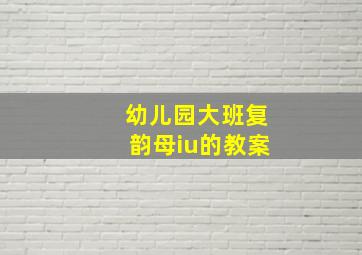 幼儿园大班复韵母iu的教案