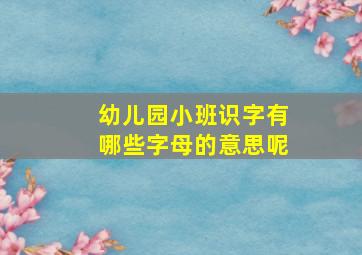 幼儿园小班识字有哪些字母的意思呢