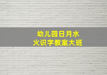 幼儿园日月水火识字教案大班