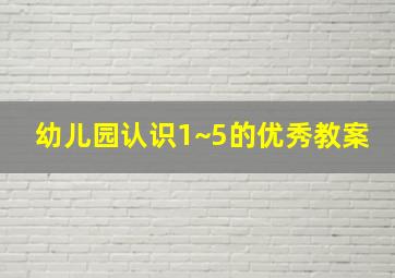 幼儿园认识1~5的优秀教案