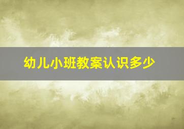 幼儿小班教案认识多少