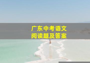 广东中考语文阅读题及答案