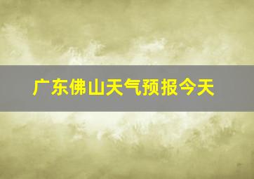 广东佛山天气预报今天