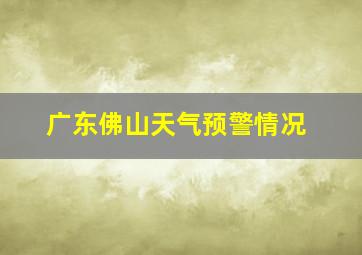 广东佛山天气预警情况