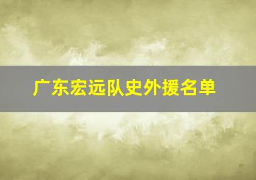 广东宏远队史外援名单