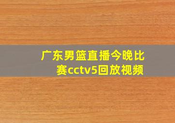 广东男篮直播今晚比赛cctv5回放视频