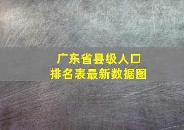 广东省县级人口排名表最新数据图