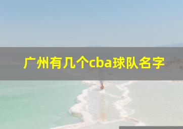 广州有几个cba球队名字