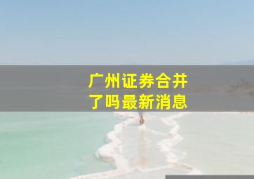 广州证券合并了吗最新消息