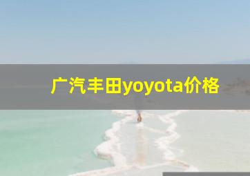 广汽丰田yoyota价格