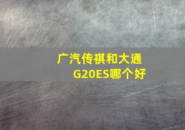 广汽传祺和大通G20ES哪个好