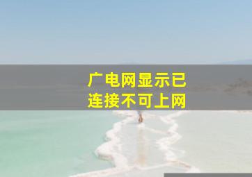 广电网显示已连接不可上网