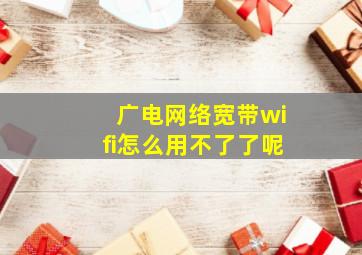 广电网络宽带wifi怎么用不了了呢