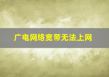 广电网络宽带无法上网