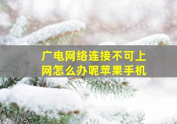 广电网络连接不可上网怎么办呢苹果手机